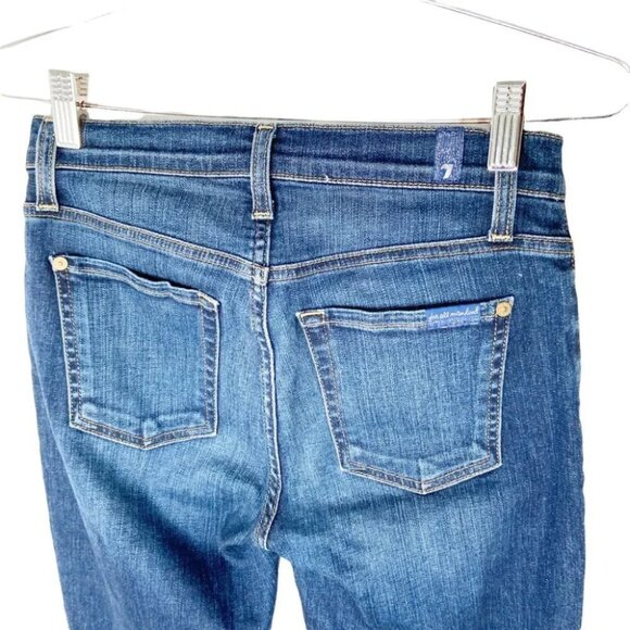 7 For All Mankind Ankle Gwenevere Raw Step Hem Medium Blue - Picture 6 of 10